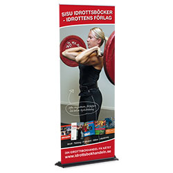 Roll Up Classic 85 med bildvåd av bannervinyl.