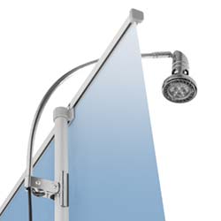 Spotlighten monterad på systemets stödpinne.