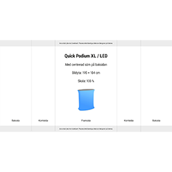 Originalmall för Quick Podium XL med centrerad söm på baksidan.