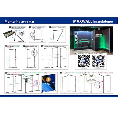 MaxWall och MaxLight monteringsinstruktion sida 1.